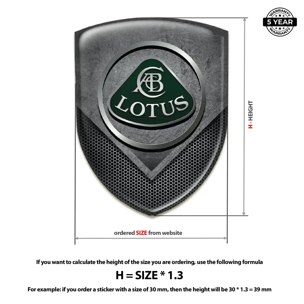 Lotus 3D Badge Sticker Signature Grade