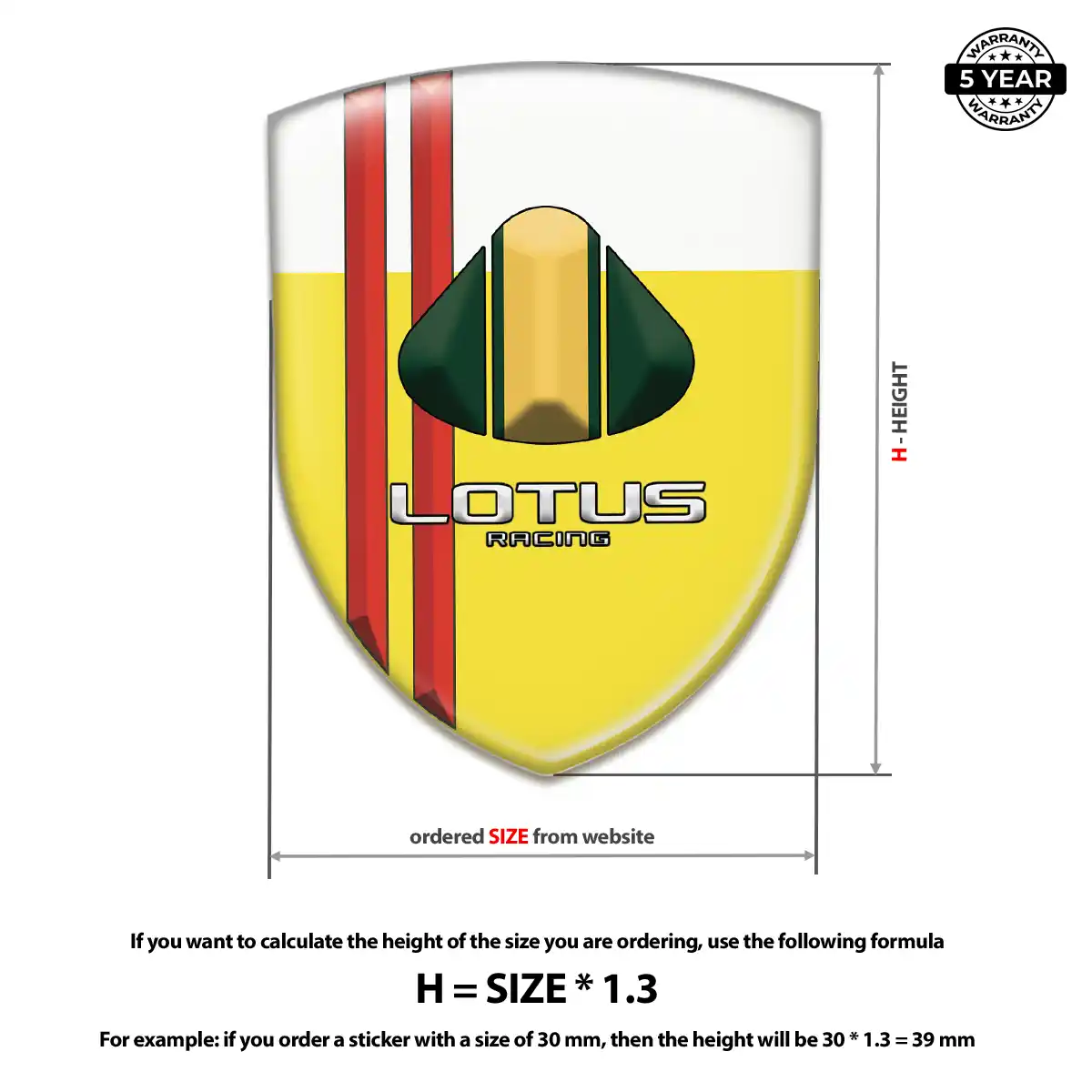 Lotus 3D Badge Sticker Sleek Style