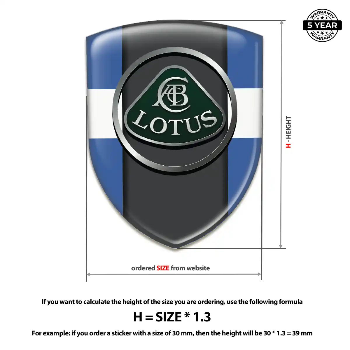 Lotus 3D Badge Sticker Superior Craft