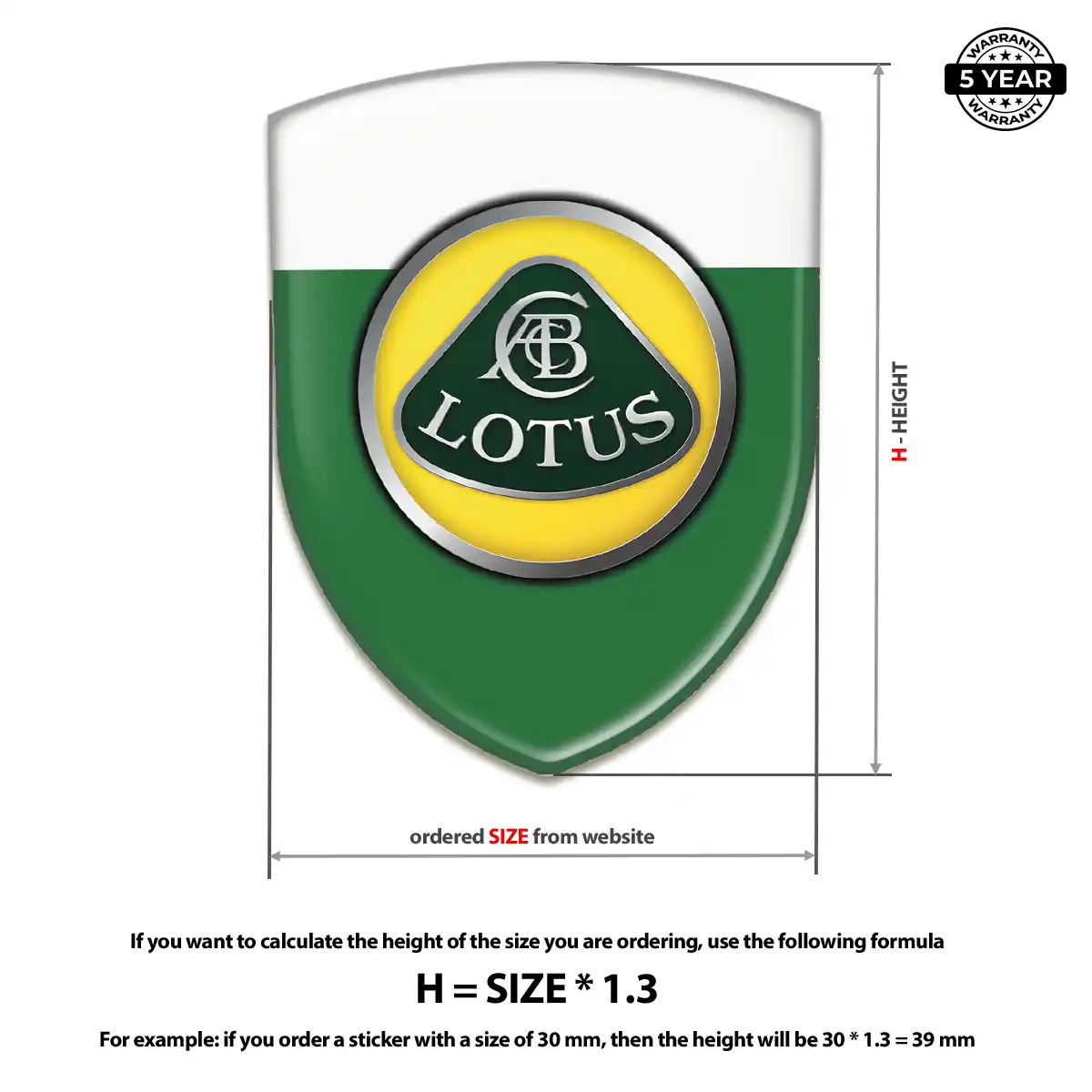Lotus 3D Domed Sticker Cabin Style