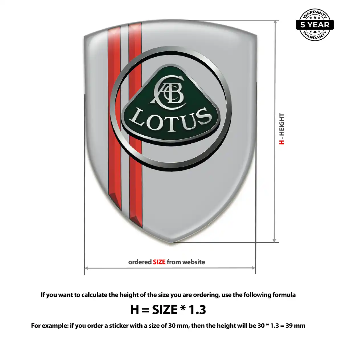 Lotus 3D Domed Sticker Elite Finish