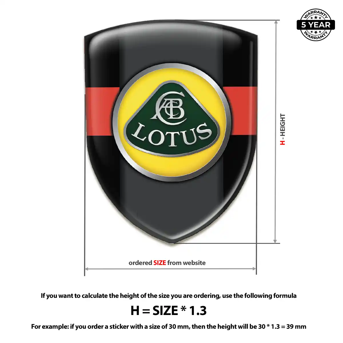 Lotus 3D Domed Sticker Exterior Luxe