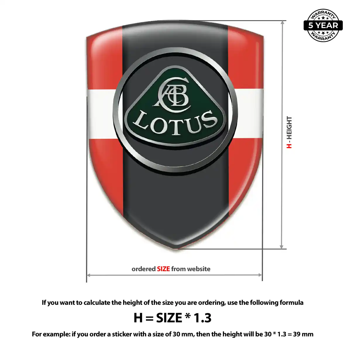 Lotus 3D Domed Sticker Interior Elegance