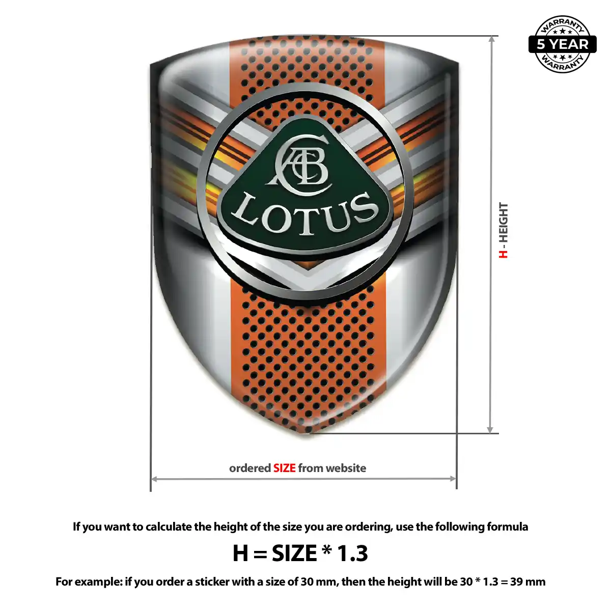 Lotus 3D Domed Sticker Interior Luxe