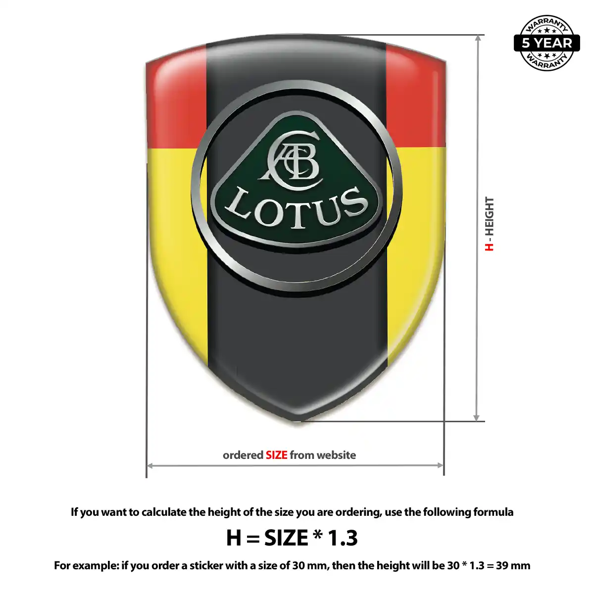 Lotus 3D Domed Sticker Outer Style