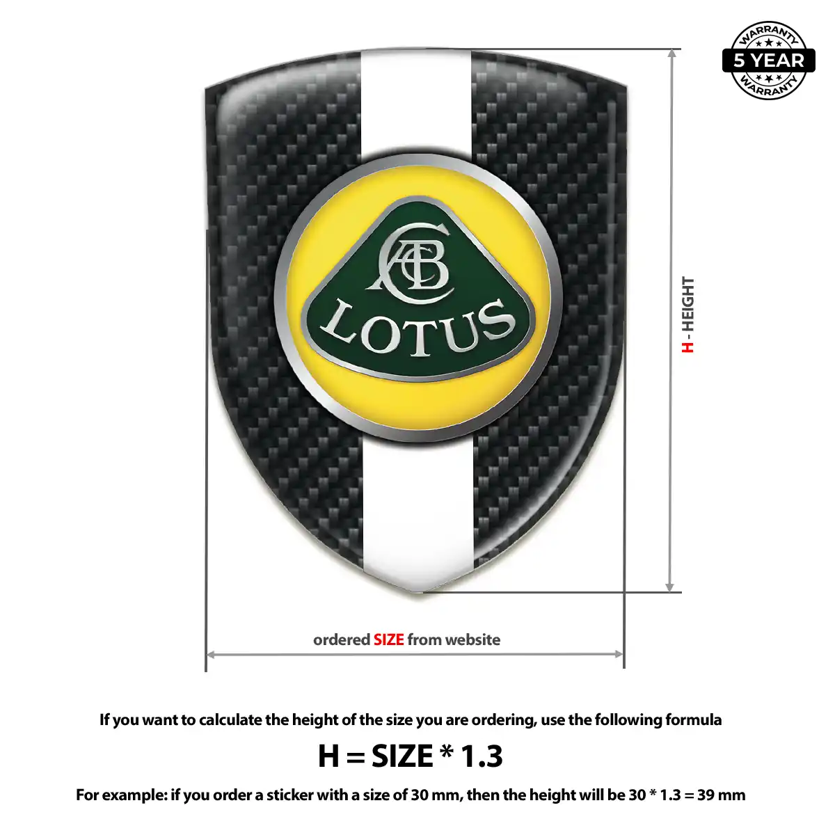 Lotus 3D Domed Sticker Prestige Line
