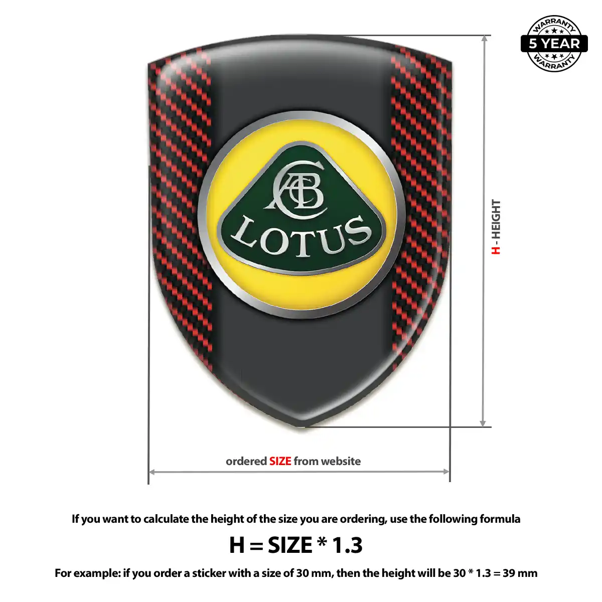 Lotus 3D Domed Sticker Prime Quality