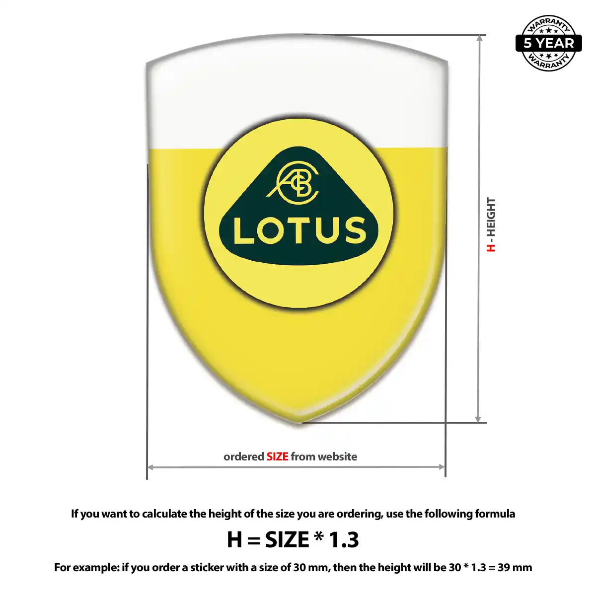 Lotus 3D Domed Sticker Refined Design