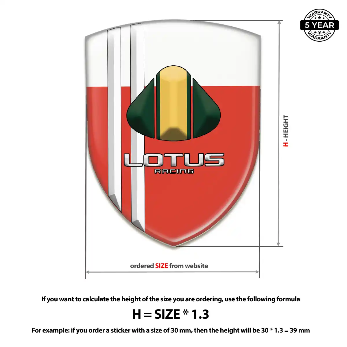Lotus 3D Domed Sticker Resin Luxe