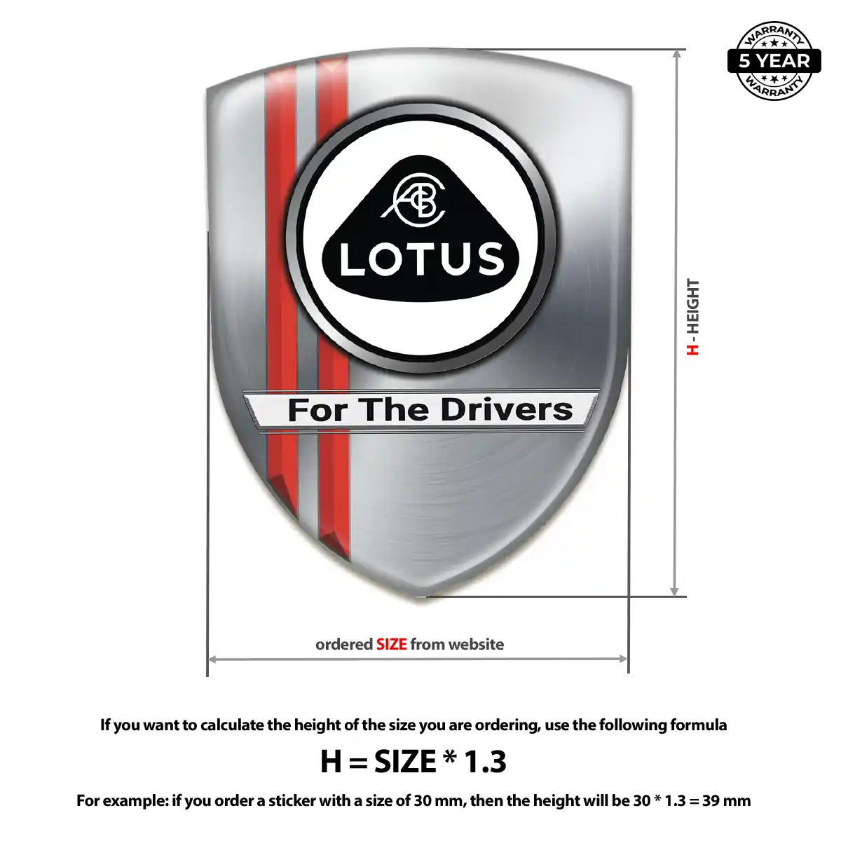 Lotus 3D Domed Sticker Sleek Style