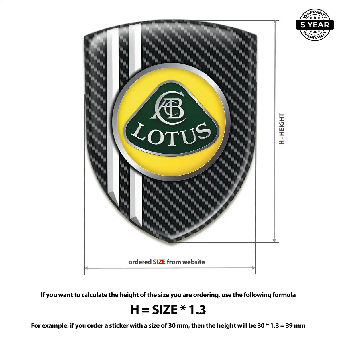 Lotus 3D Emblem Sticker Cabin Style