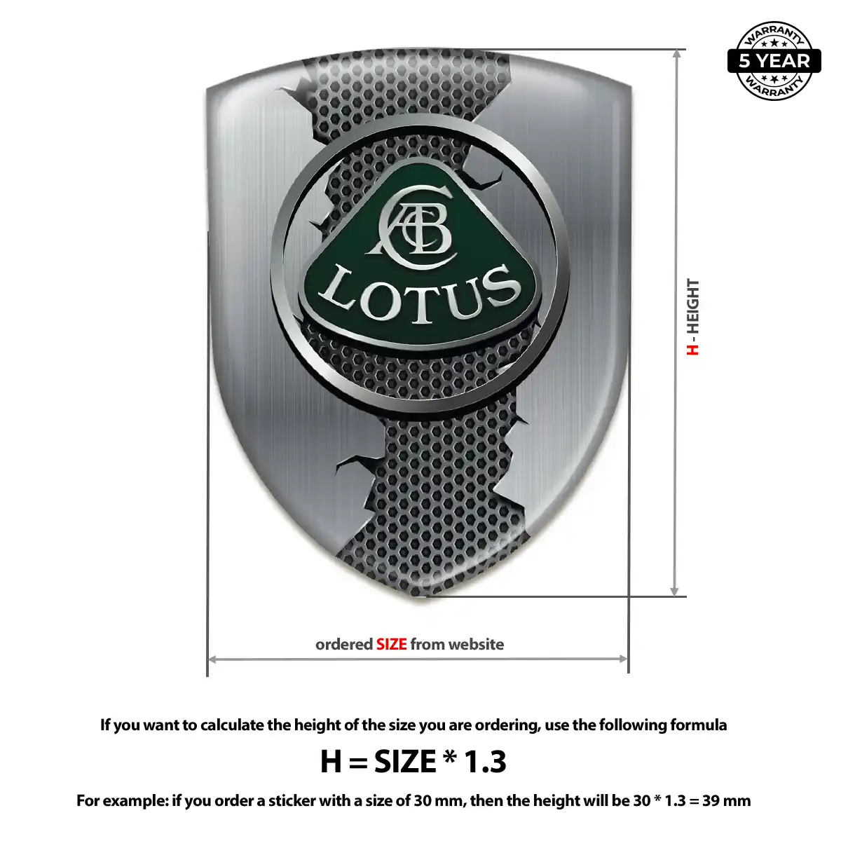 Lotus 3D Emblem Sticker Elite Edition
