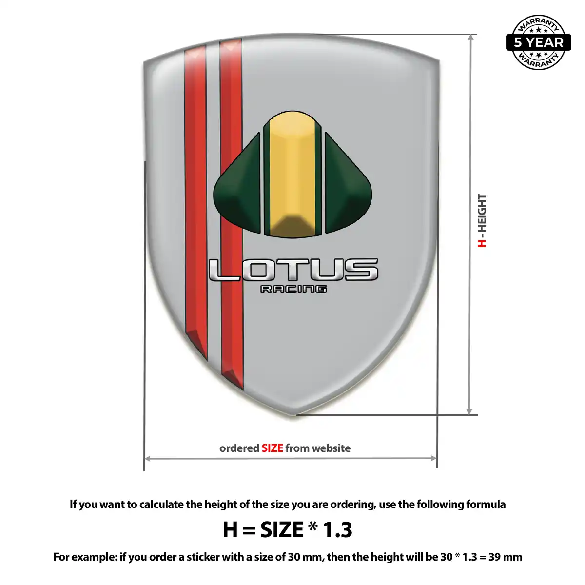 Lotus 3D Emblem Sticker Elite Finish