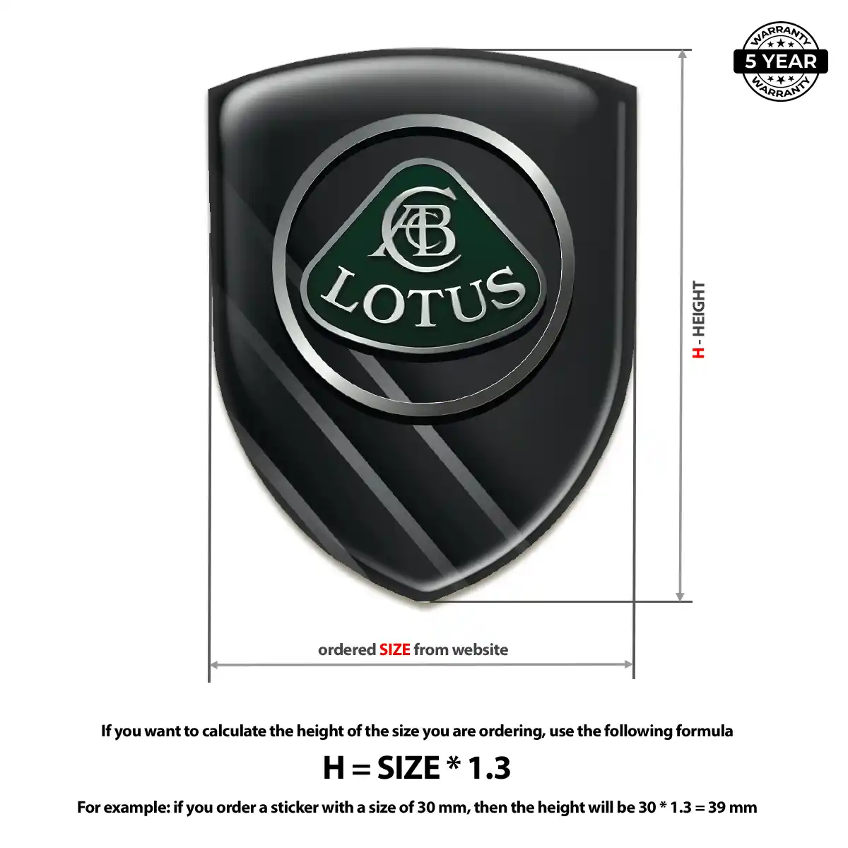 Lotus 3D Emblem Sticker Exterior Luxe