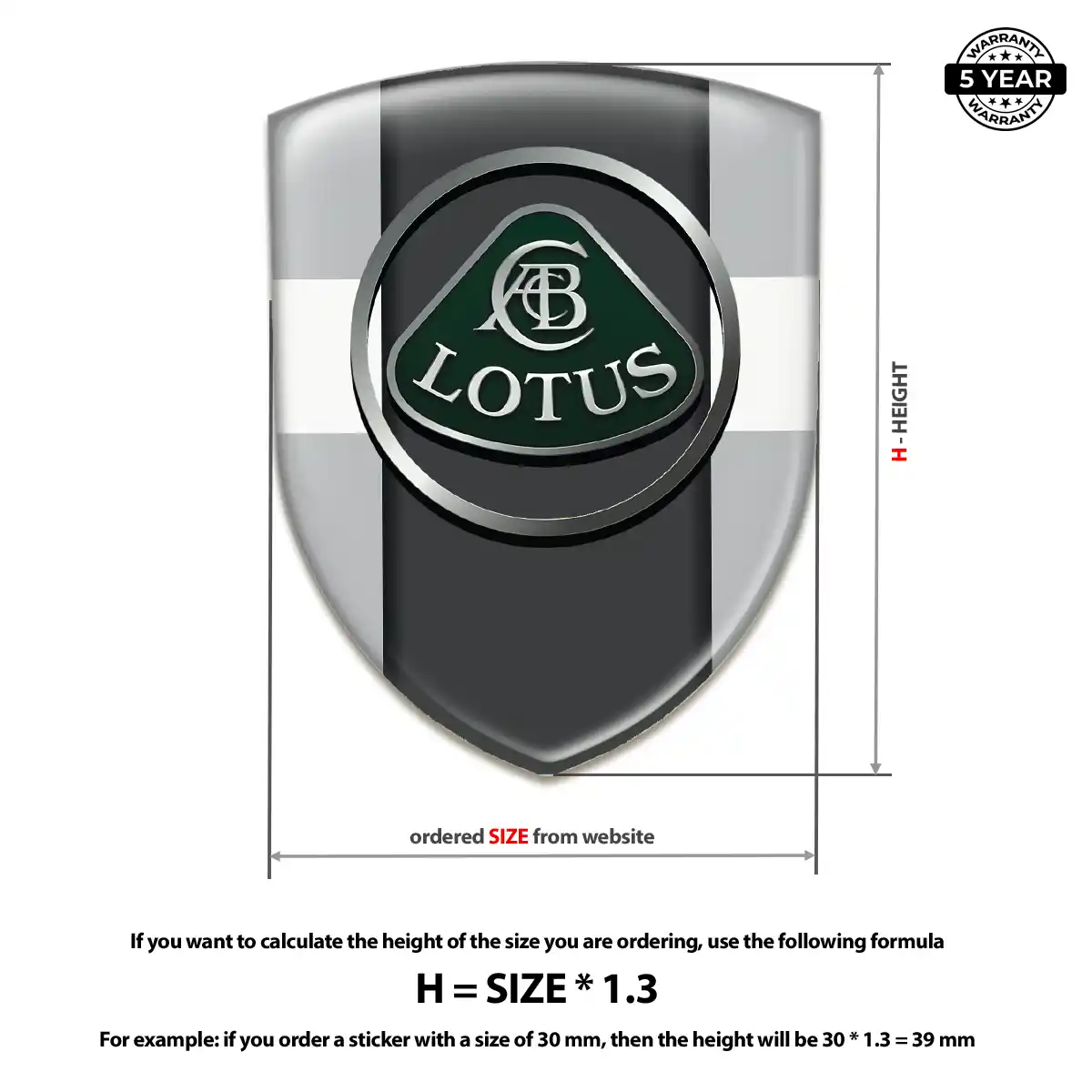 Lotus 3D Emblem Sticker Interior Elegance