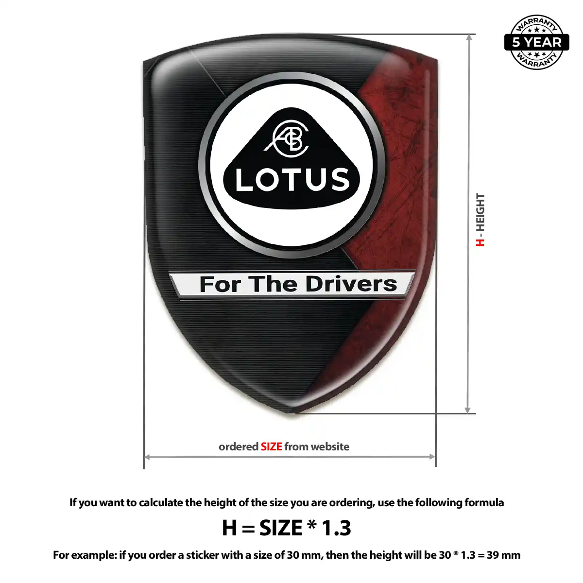 Lotus 3D Emblem Sticker Interior Luxe