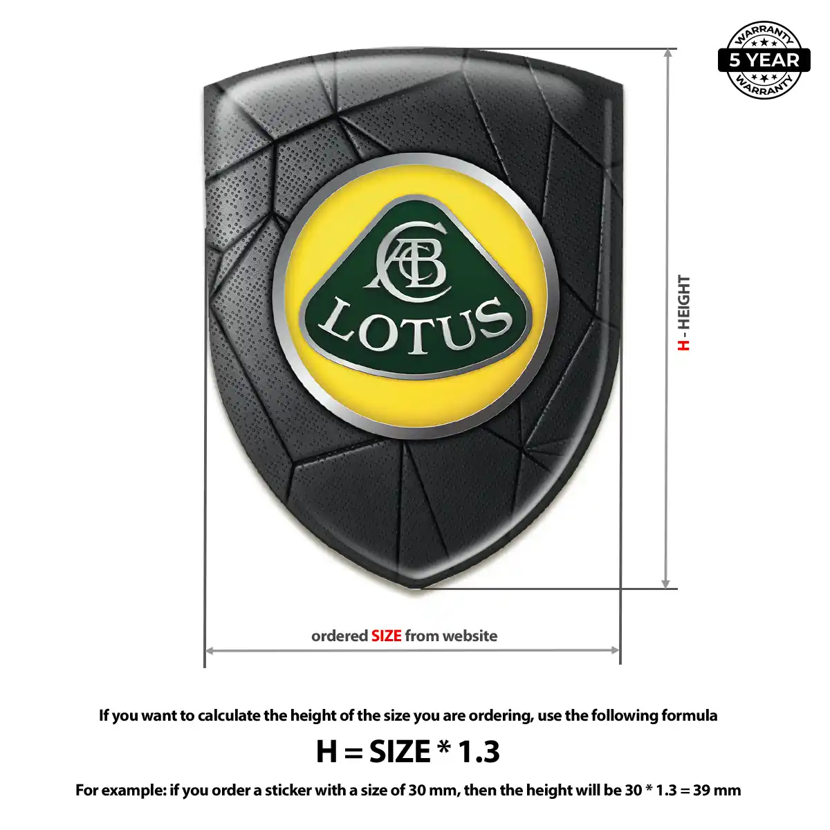 Lotus 3D Emblem Sticker Opulent Line