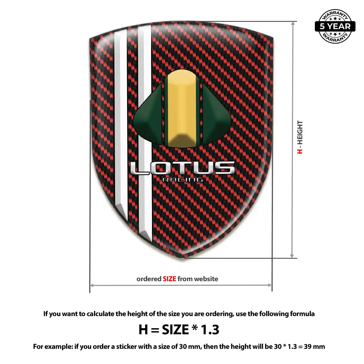 Lotus 3D Emblem Sticker Outer Style