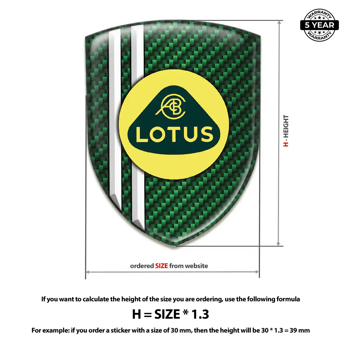 Lotus 3D Emblem Sticker Premium Dome