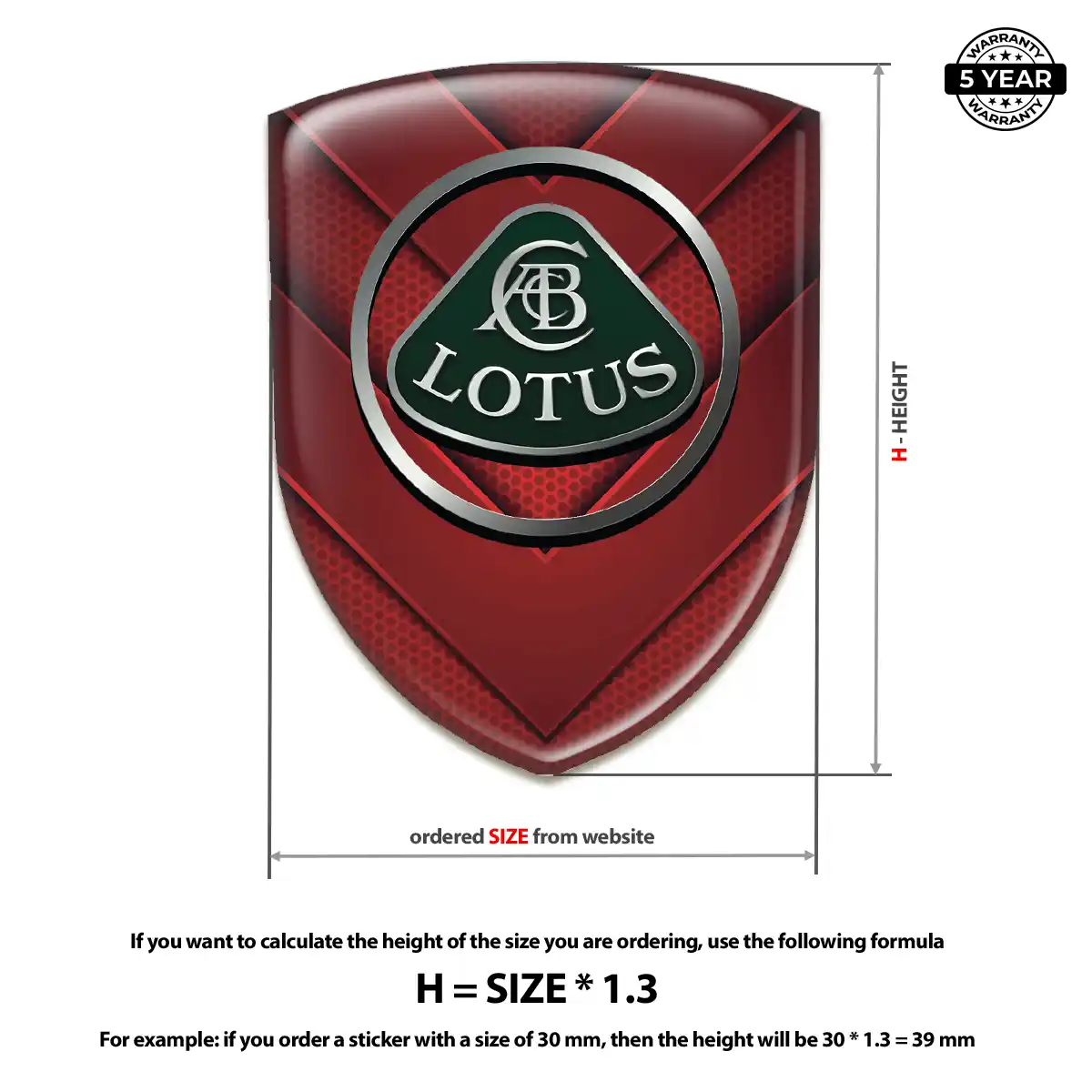 Lotus 3D Emblem Sticker Prestige Line
