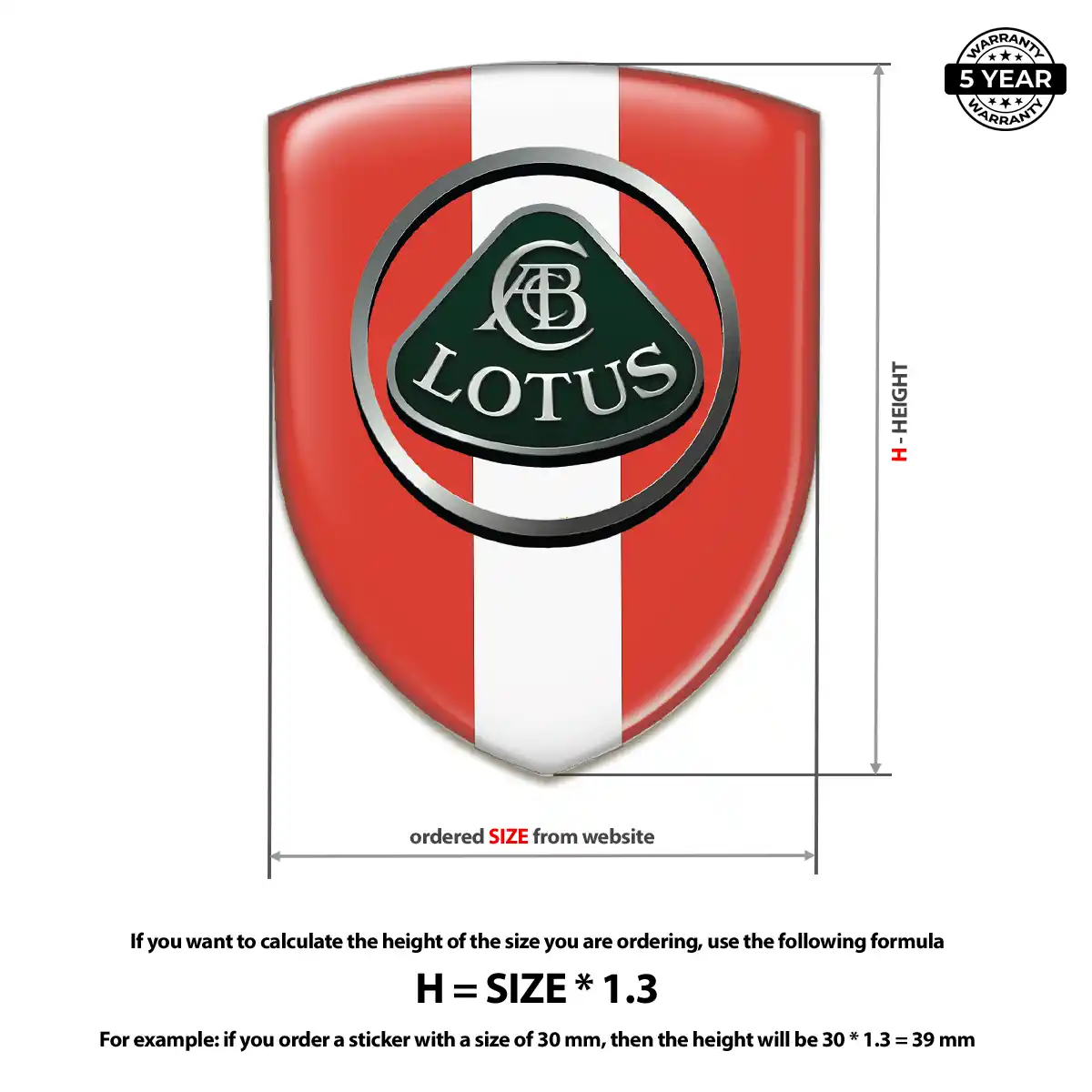 Lotus 3D Emblem Sticker Resin Elite