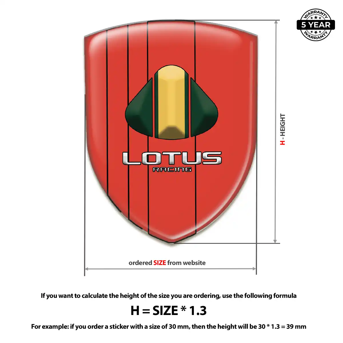 Lotus 3D Emblem Sticker Resin Luxe