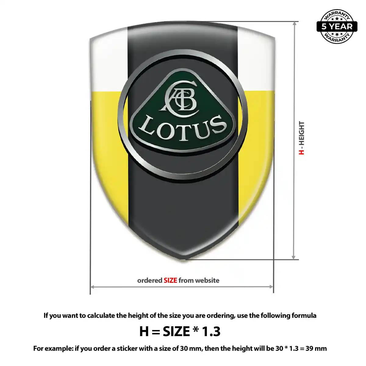 Lotus 3D Emblem Sticker Signature Grade