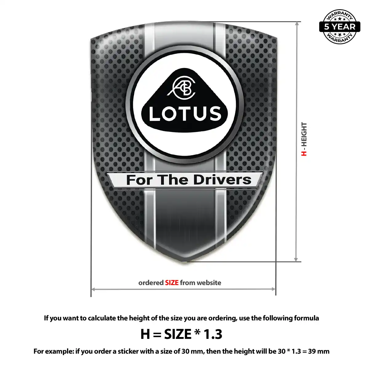 Lotus 3D Logo Sticker Cabin Style