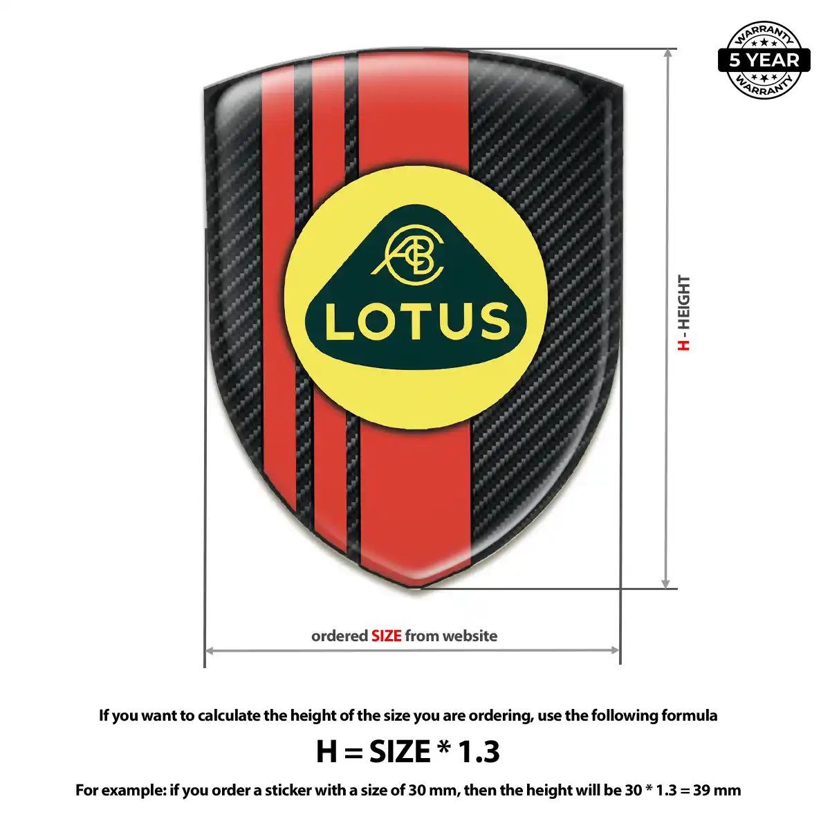 Lotus 3D Logo Sticker Exterior Luxe