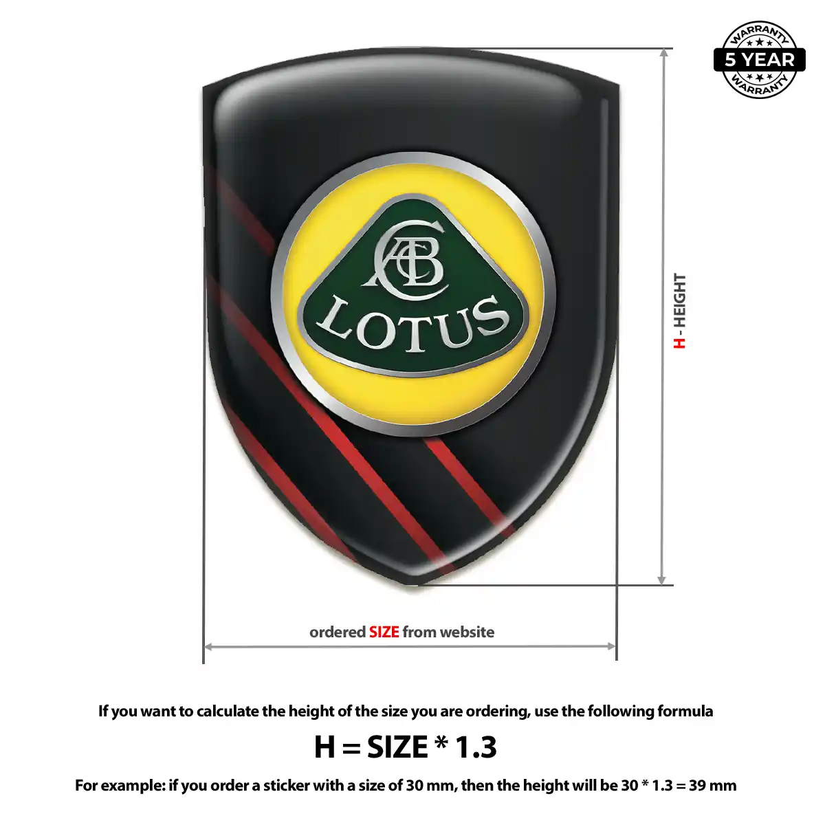Lotus 3D Logo Sticker Interior Elegance