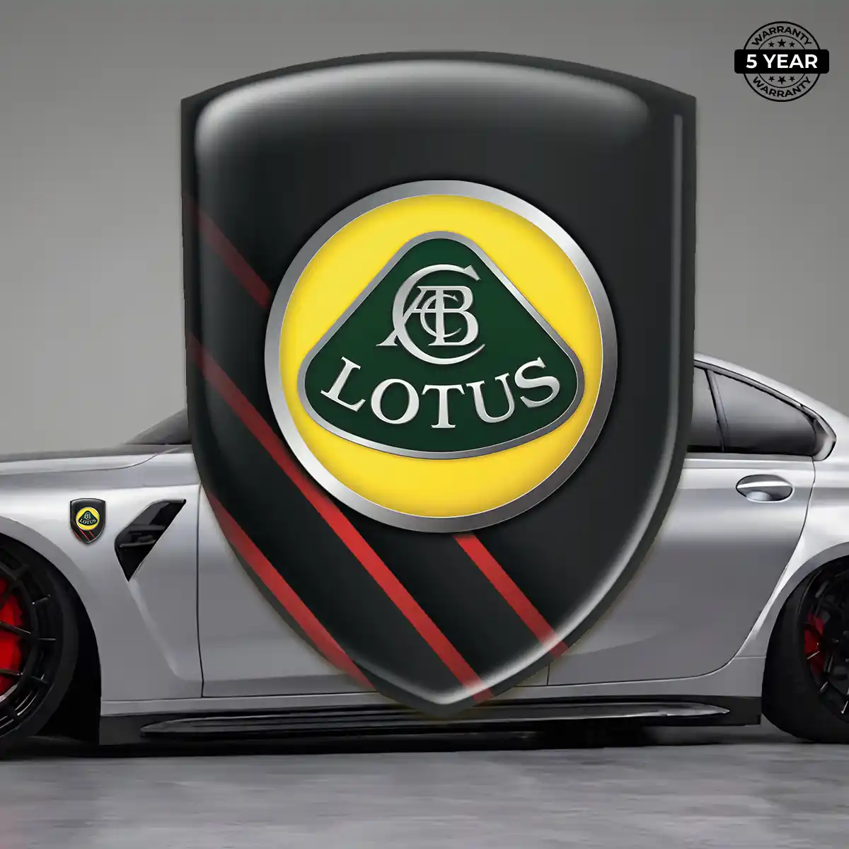 Lotus 3D Logo Sticker Interior Elegance