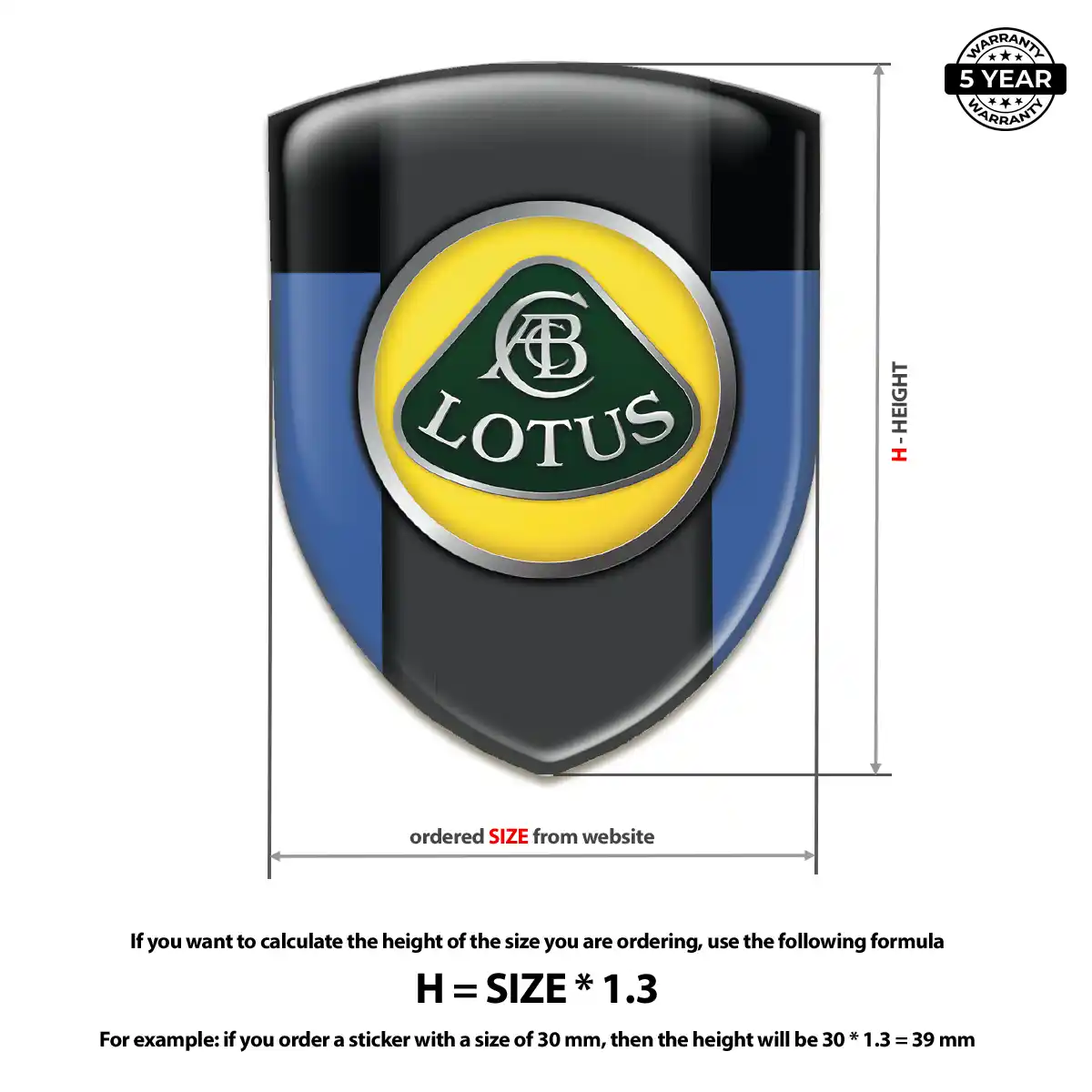 Lotus 3D Logo Sticker Interior Luxe