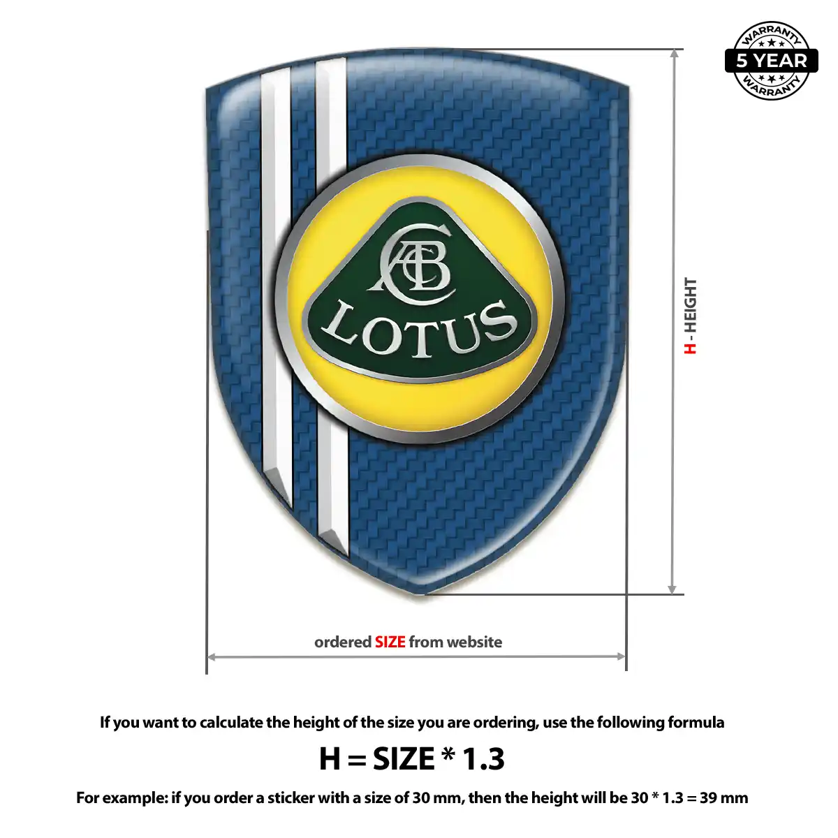 Lotus 3D Logo Sticker Outer Style