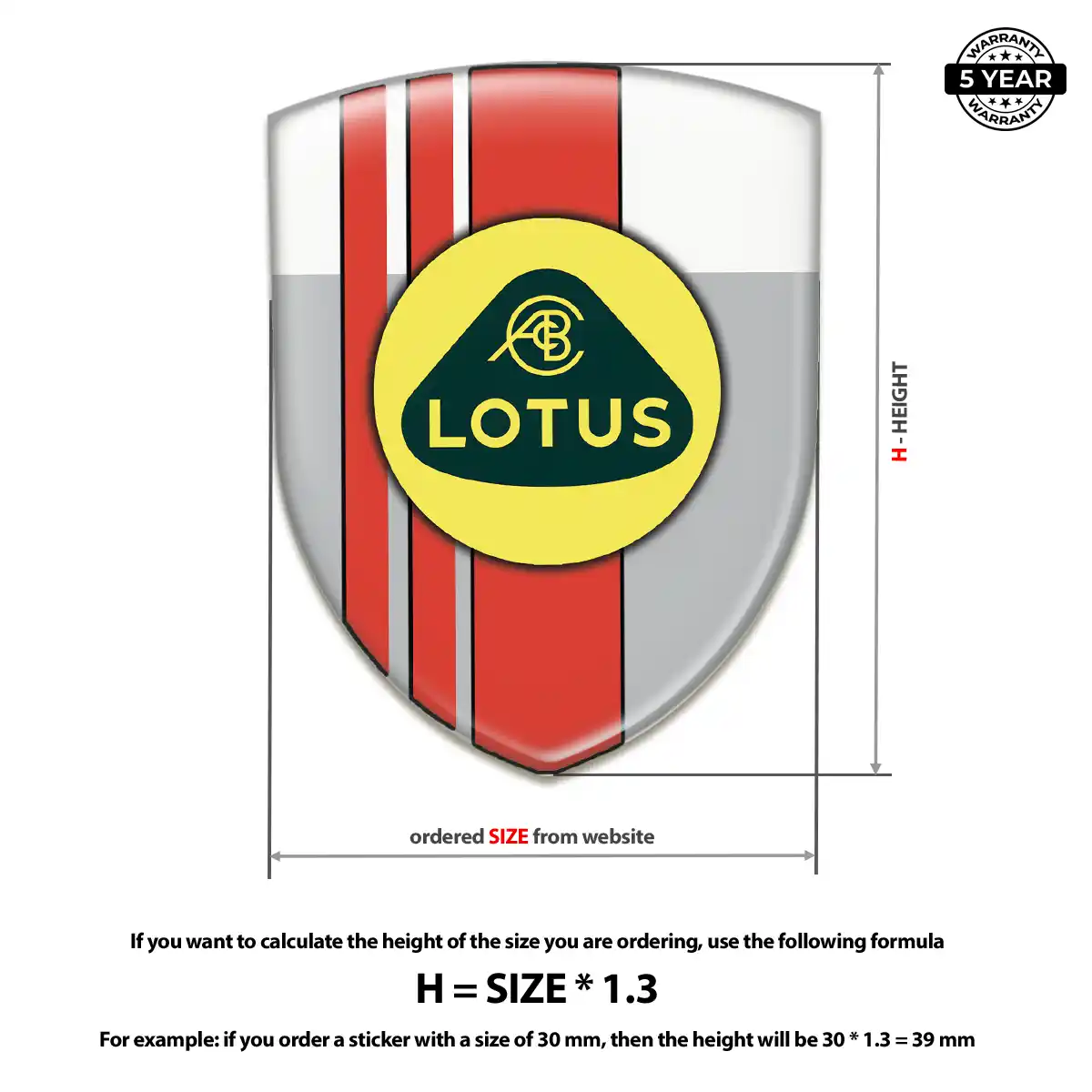 Lotus 3D Logo Sticker Premium Dome