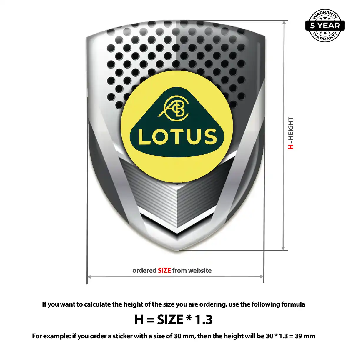 Lotus 3D Logo Sticker Resin Luxe