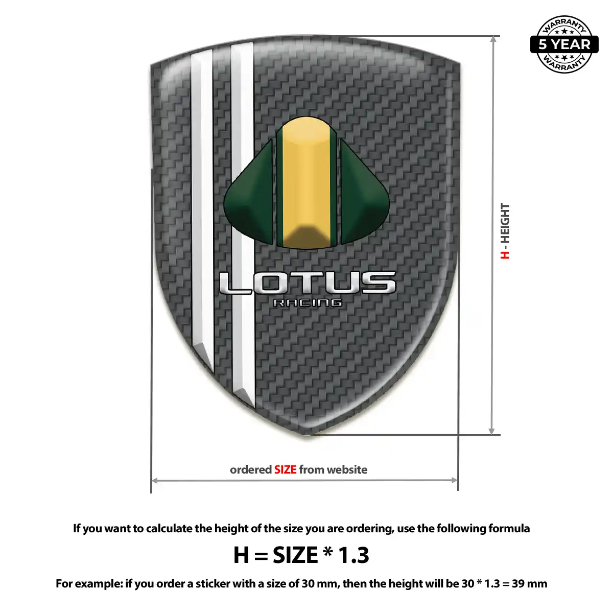 Lotus 3D Logo Sticker Signature Grade