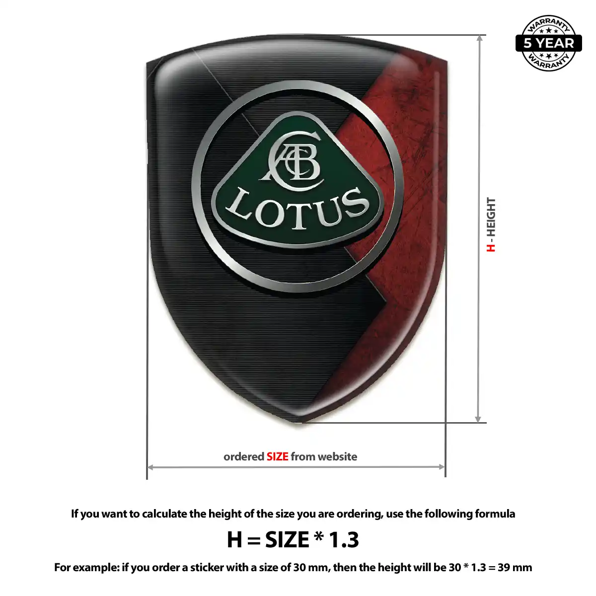 Lotus 3D Resin Sticker Elite Finish