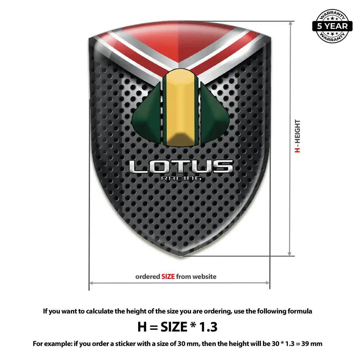 Lotus 3D Resin Sticker Exterior Luxe