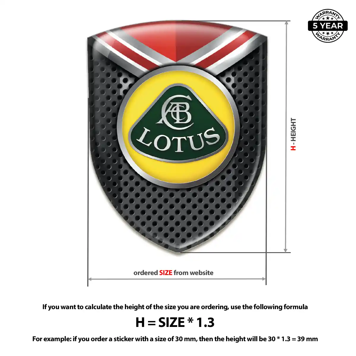 Lotus Automotive Emblem Sticker Cabin Style