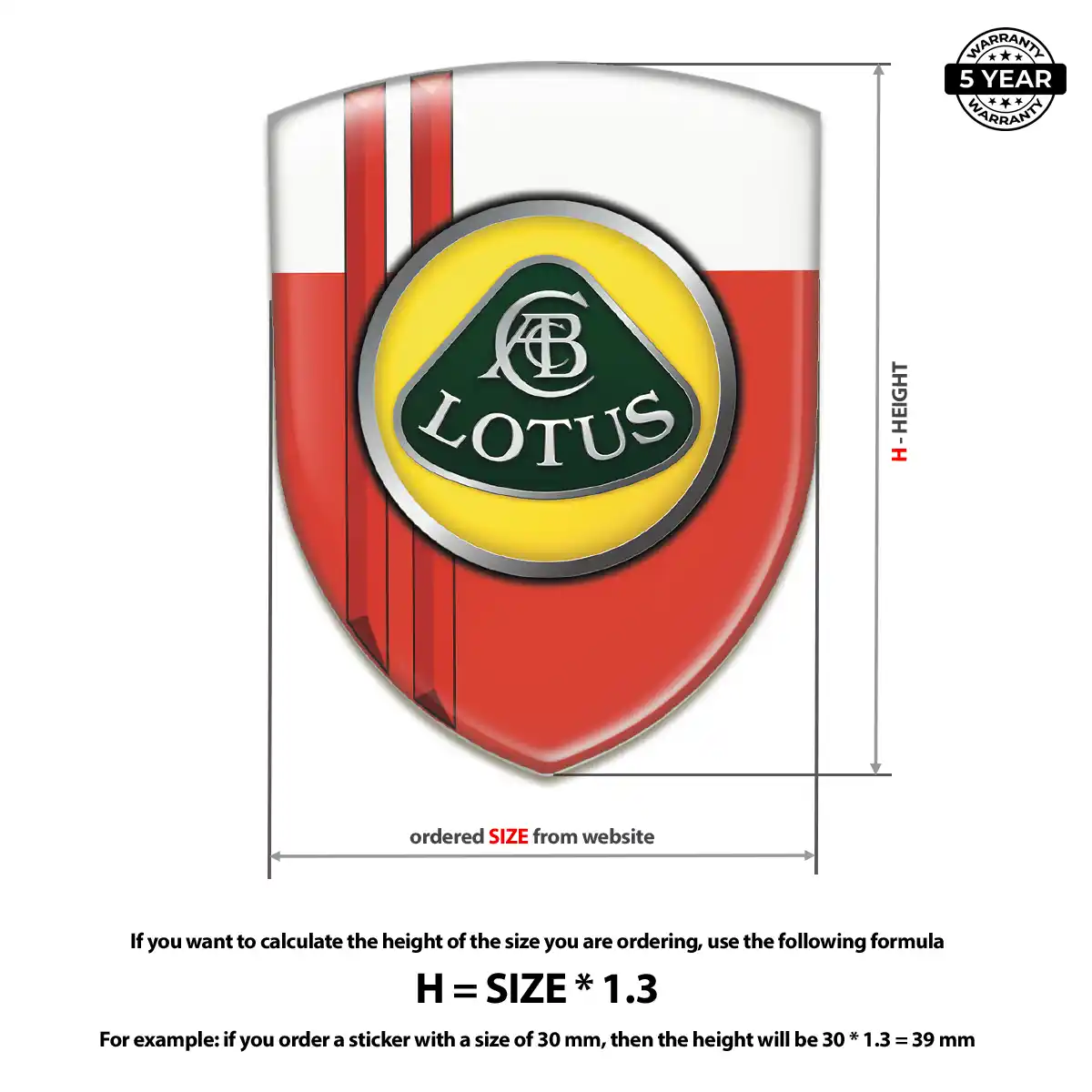 Lotus Automotive Emblem Sticker Elite Finish