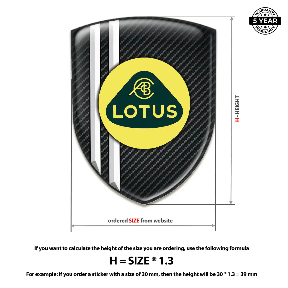 Lotus Automotive Emblem Sticker Exterior Luxe