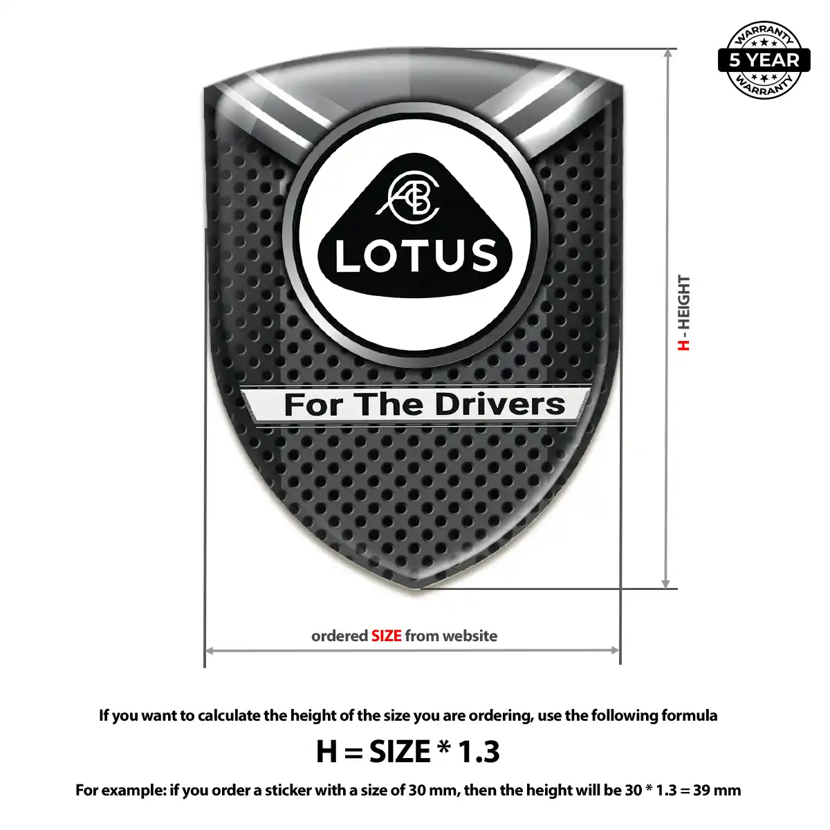 Lotus Automotive Emblem Sticker Premium Dome