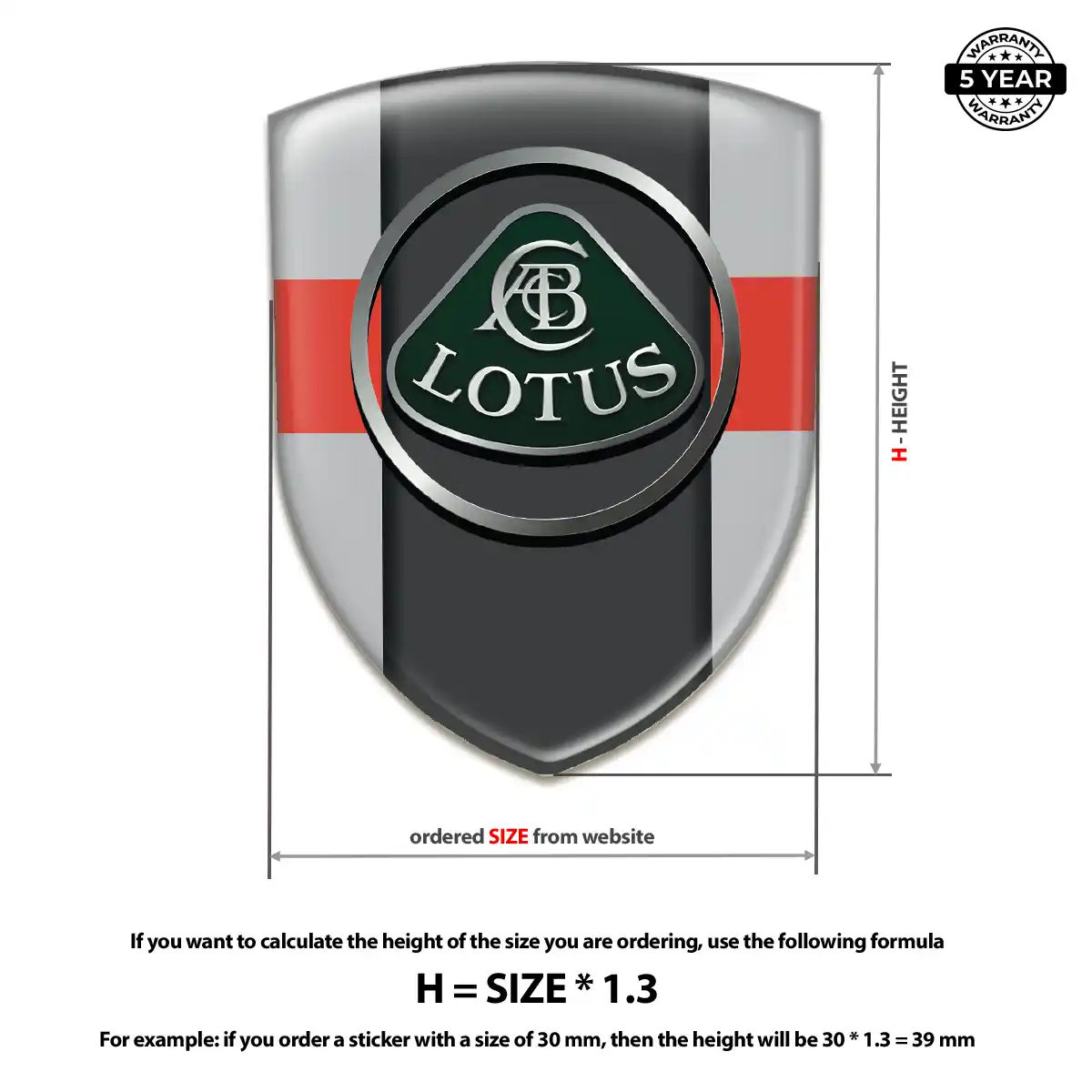 Lotus Automotive Emblem Sticker Resin Luxe
