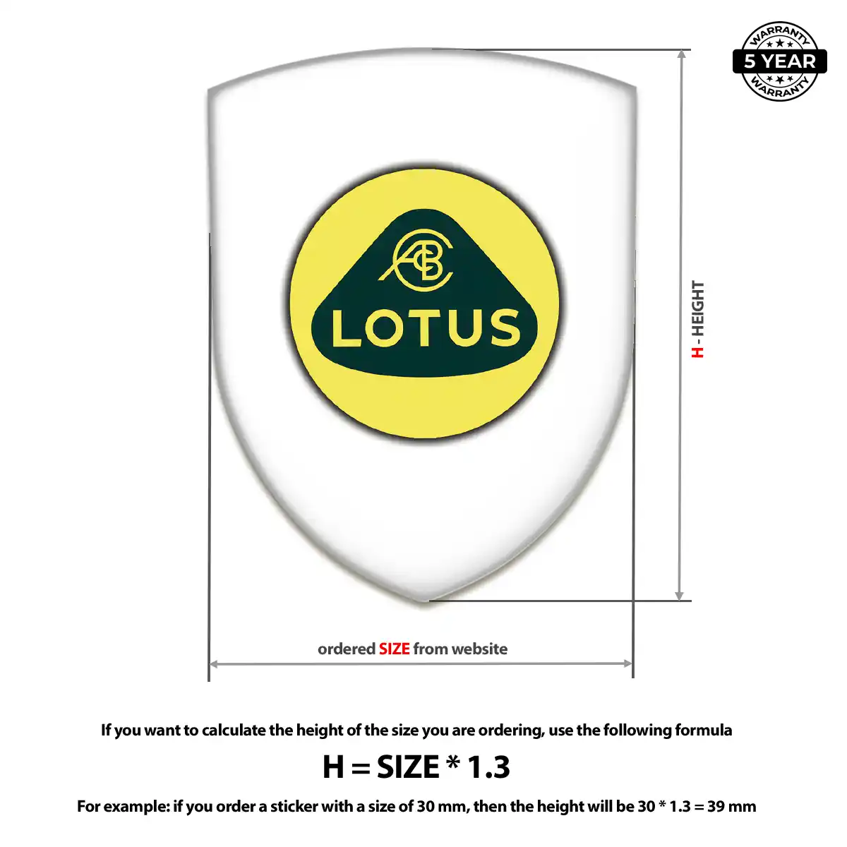 Lotus Automotive Logo Sticker Elite Finish
