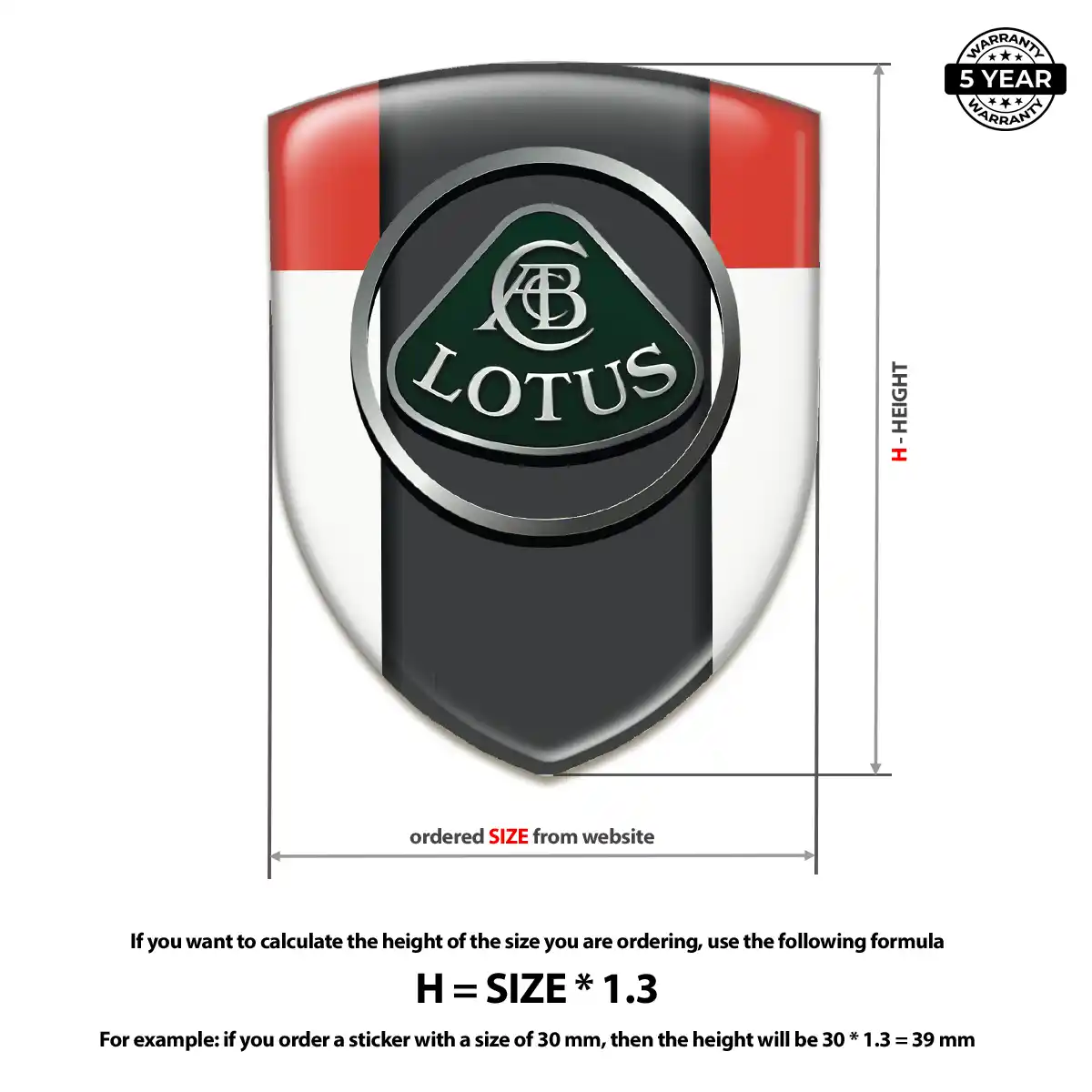 Lotus Automotive Logo Sticker Exterior Luxe