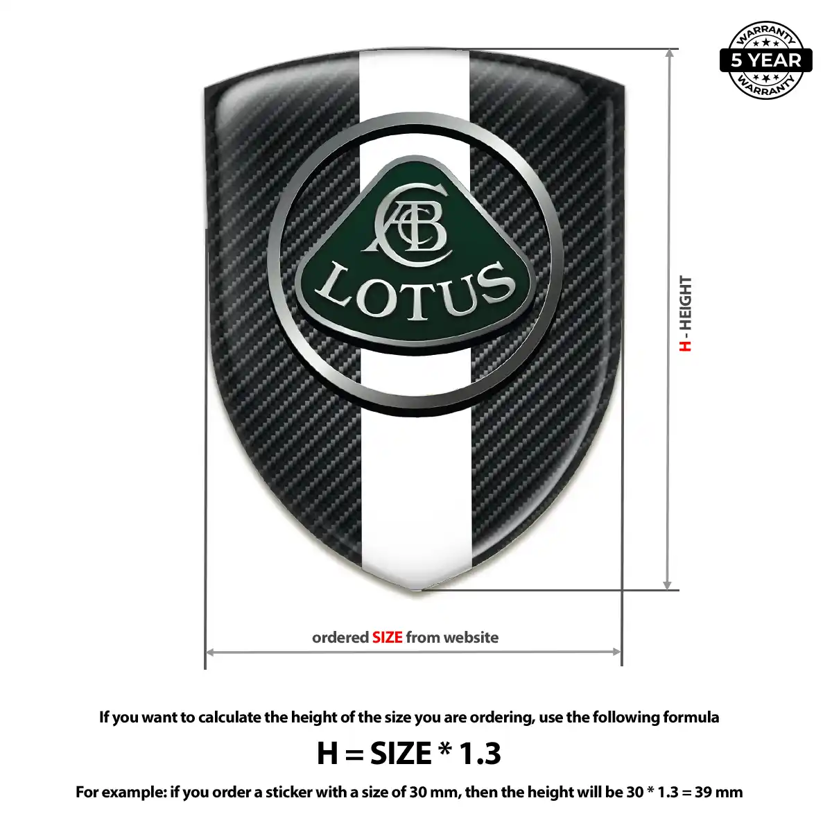 Lotus Automotive Logo Sticker Resin Luxe