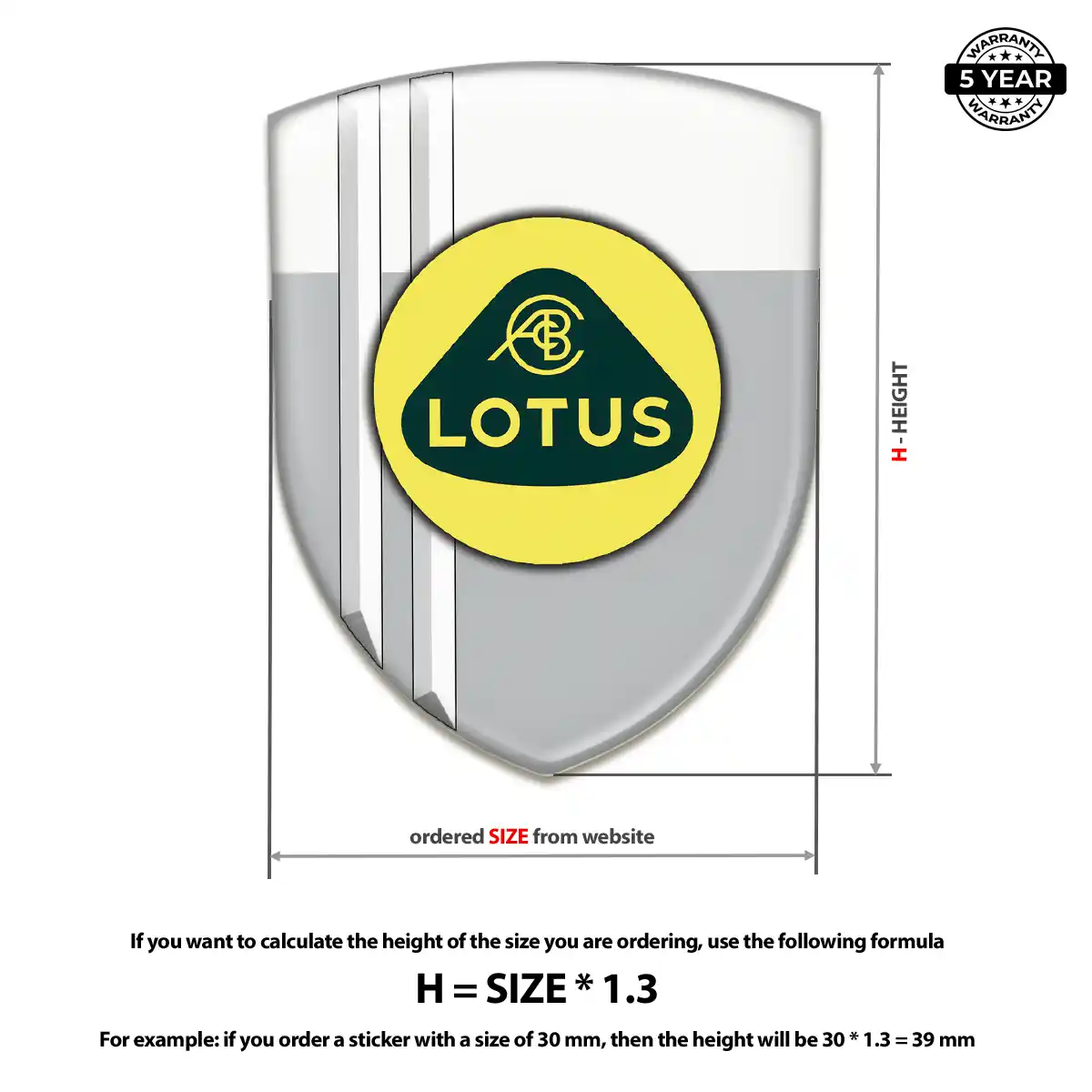 Lotus Automotive Resin Decal Elite Finish