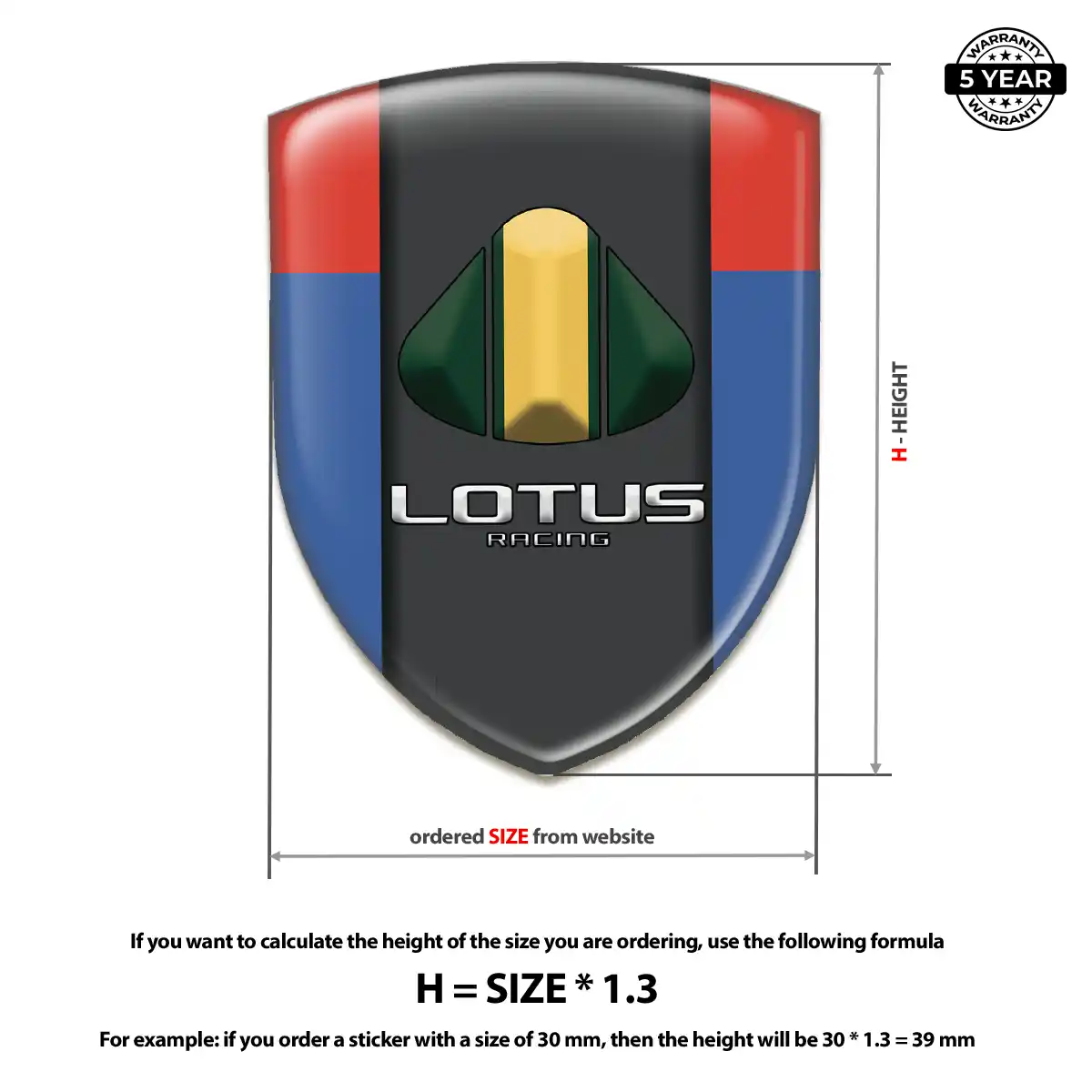 Lotus Automotive Resin Decal Exterior Luxe