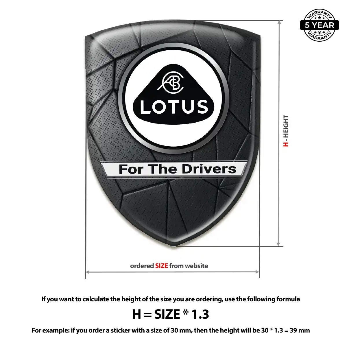 Lotus Automotive Resin Decal Interior Elegance