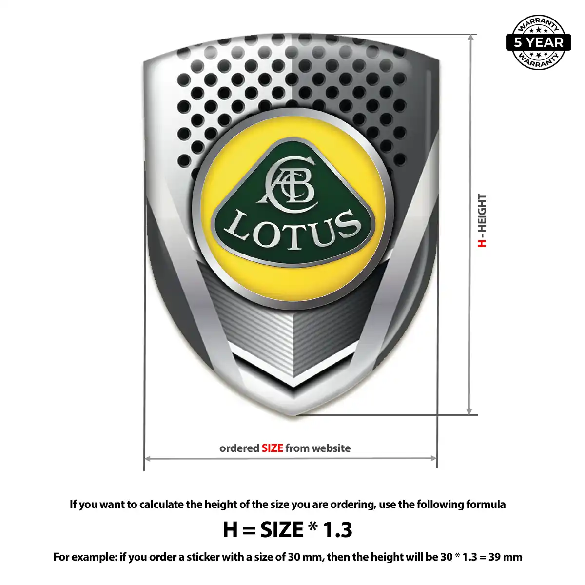 Lotus Automotive Resin Decal Noble Edition